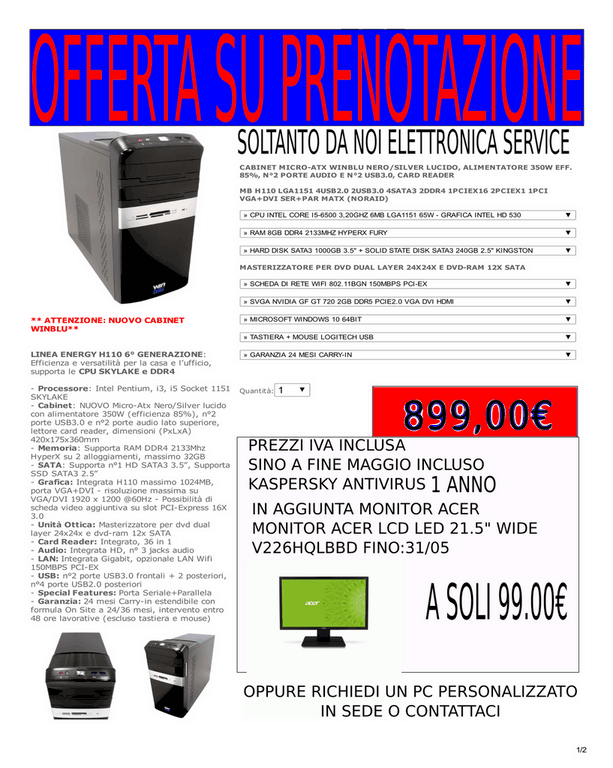 OFFERTA DEL MESE